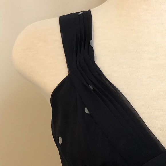 Like-New Navy Rebecca Taylor Silk Sweetheart-Top - Picture 4 of 10